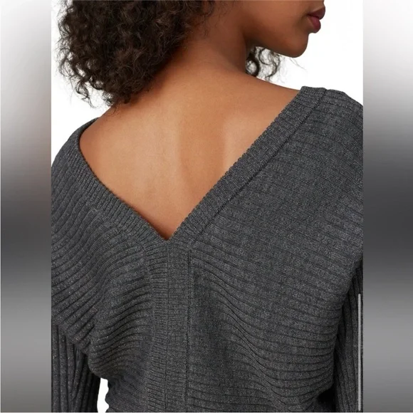 NWT All Saints Gray Ribbed Knit Sweater Dress Size S - Picture 7 of 9